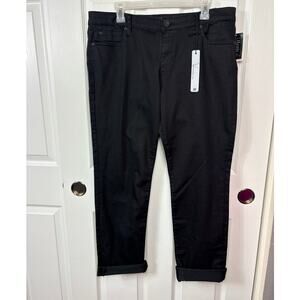 Kut from the Kloth Catherine Boyfriend Black Jeans Size 14 NWT